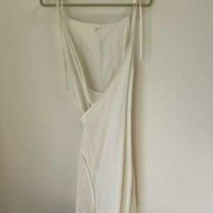 White Sleeveless Wrap Dress